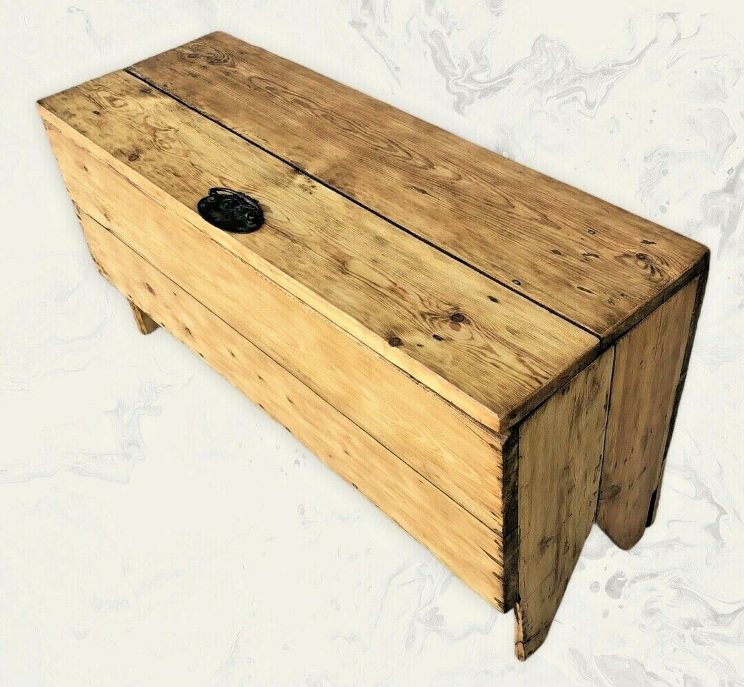 Antique Rustic Pine Coffer / Old Storage Chest ( SOLD )
