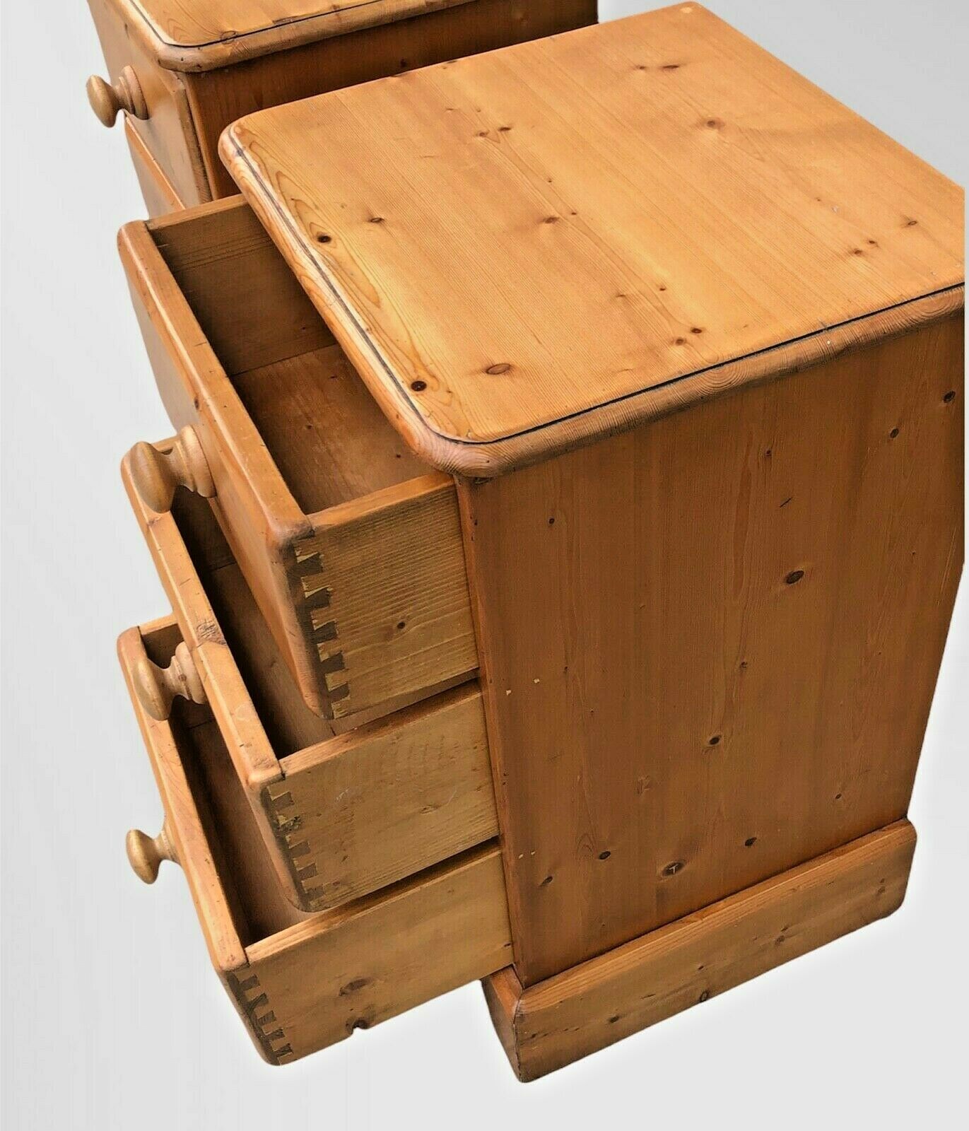 A Pair Of Vintage Heavy Pine Bedsides Chests / Bedside Tables ( SOLD )