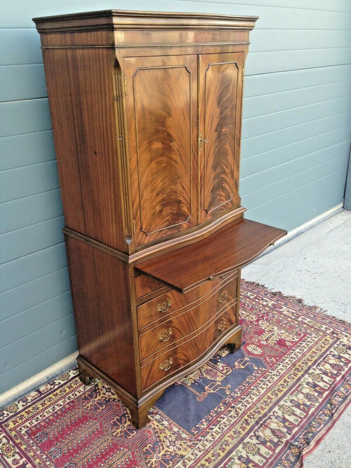 Handsome Vintage Flame Mahogany Drinks Cabinet / Vintage Cocktail Cabinet ( SOLD )