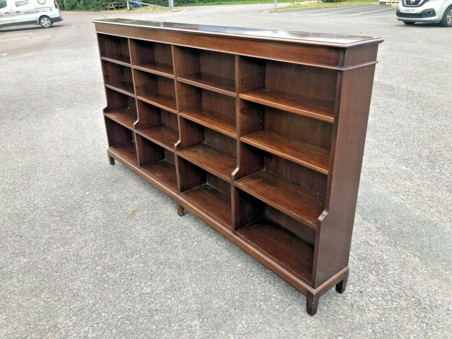 Stunning Vintage Solid Mahogany Long Bookcase ( SOLD )