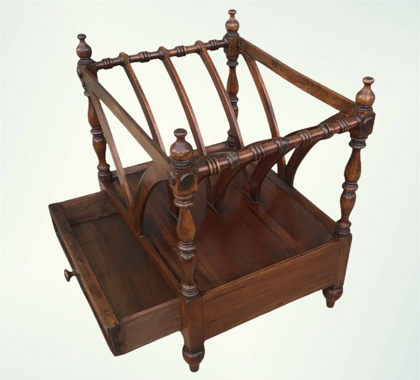Vintage Reproduction Mahogany Magazine Rack / Canterbury ( SOLD )