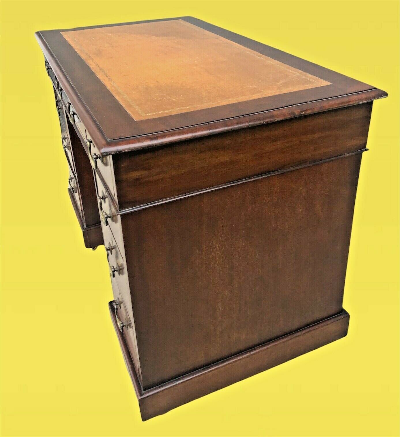 Handsome Edwardian Mahogany Pedestal Desk ( SOLD )