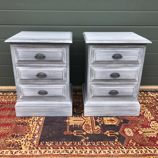 Pair Of Vintage Bedside Chests / Refinished Bedside Tables ( SOLD )
