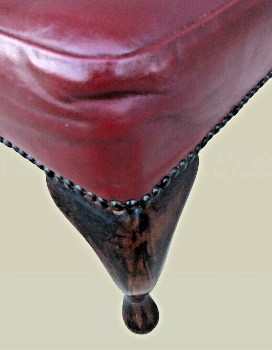023.....Superior Quality Vintage Red Leather Footstool ( sold )