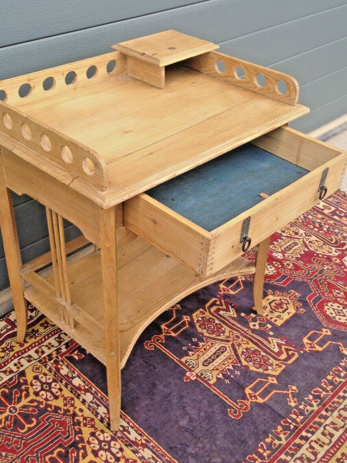 Rare Antique Pine Childs Desk / Lovely Old Bedside Table ( SOLD )