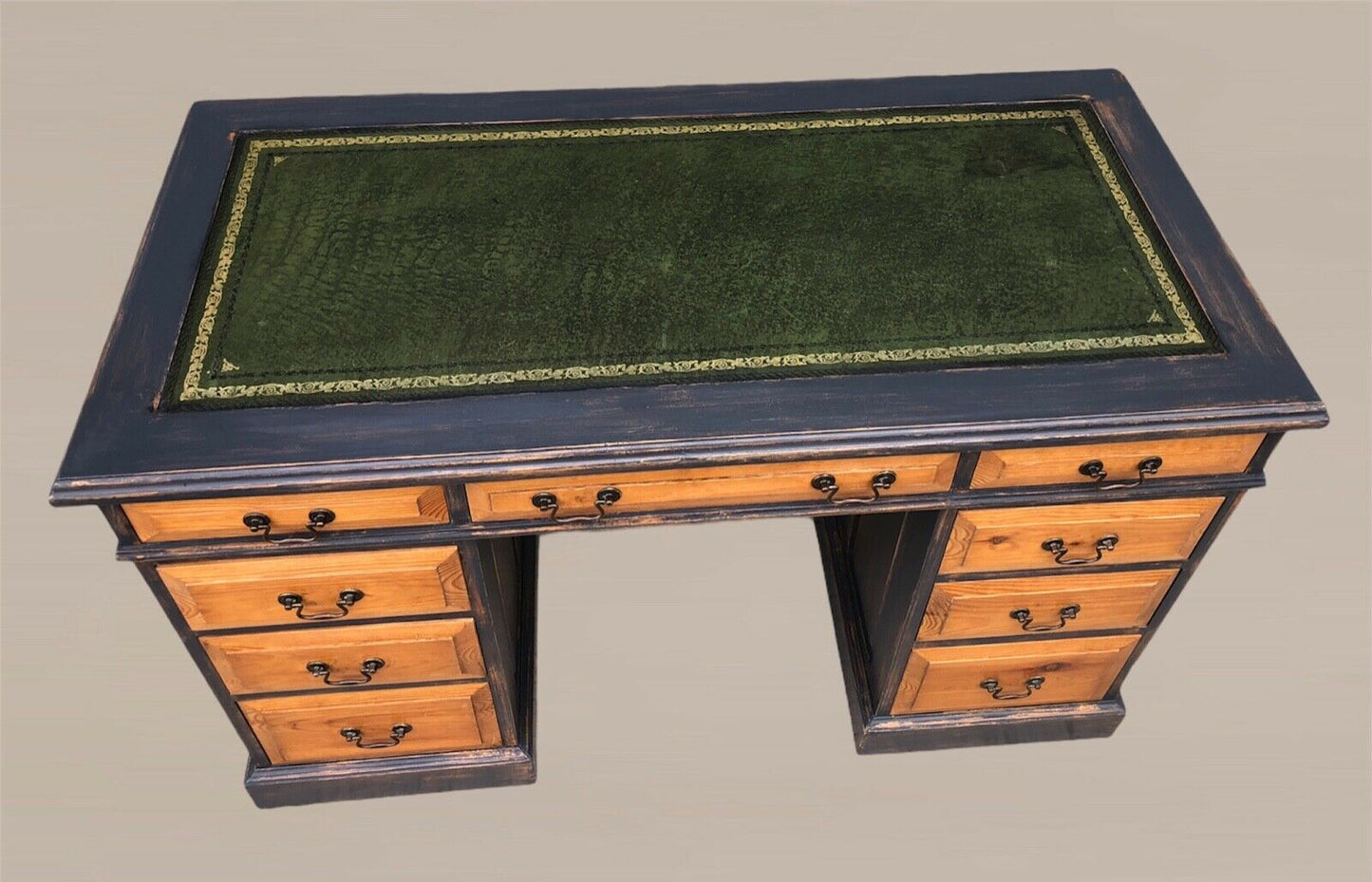 Vintage Solid Pine Pedestal Desk ( SOLD )