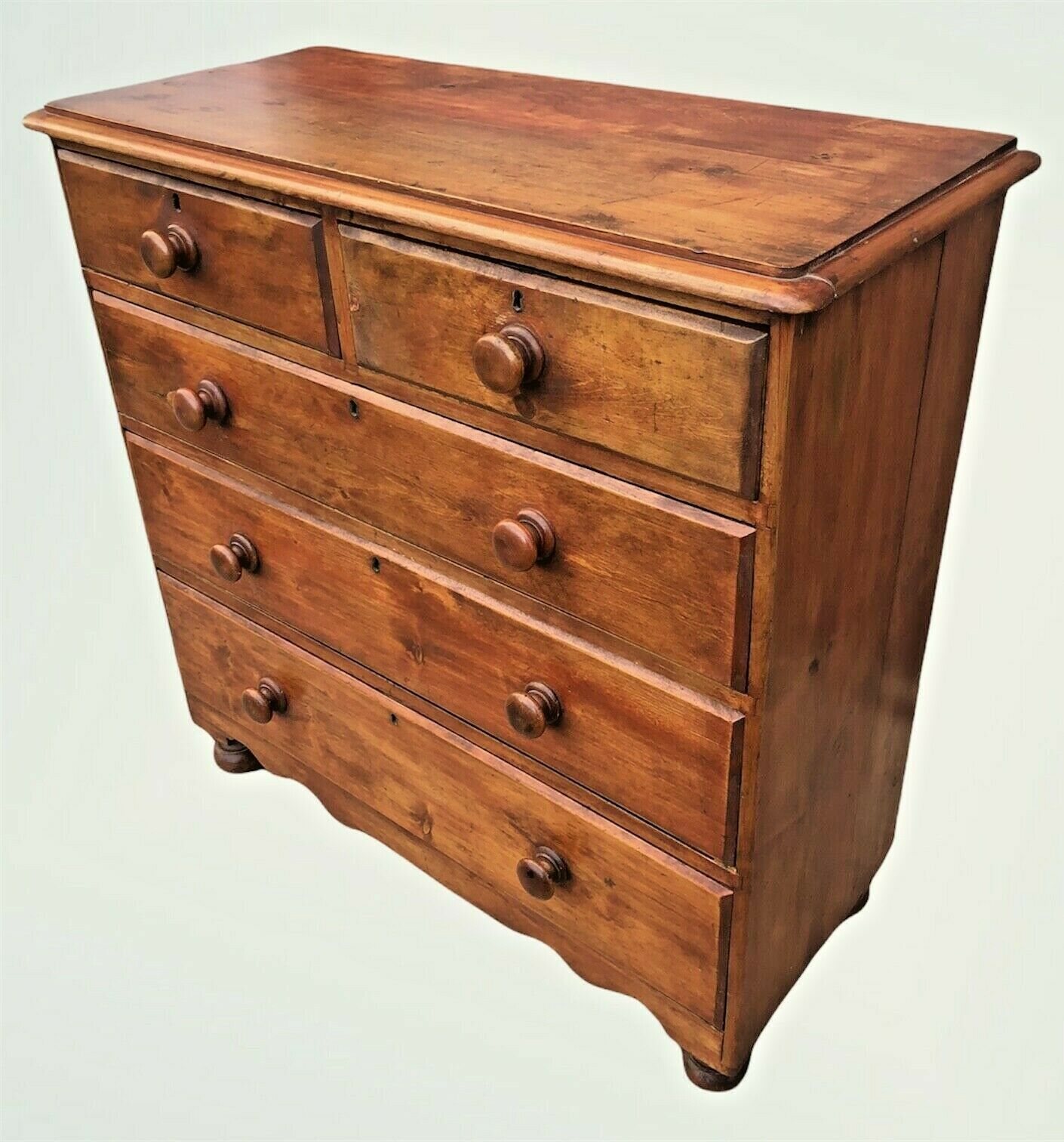 033.....Handsome Country House Stained Pine Chest Of Drawers ( sold )