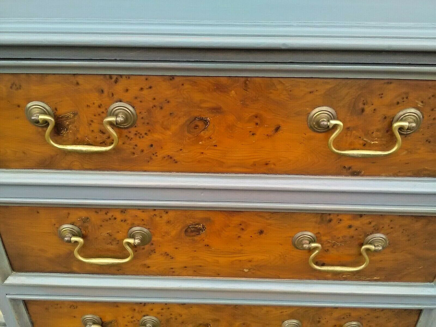 Handsome Vintage Yew Tallboy Chest Of Drawers ( SOLD )