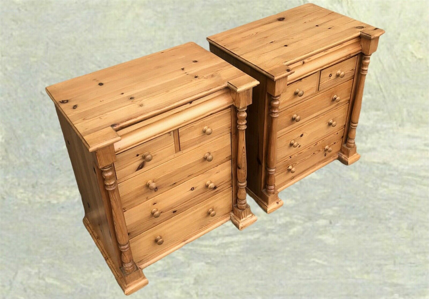 Gorgeous Pair Of Vintage Pine Bedside Chests / Bedside Tables ( SOLD )