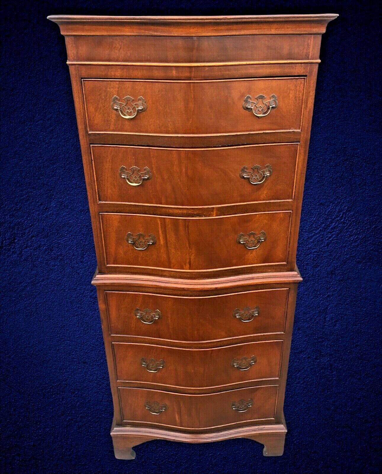 004.....Handsome Vintage Mahogany Tallboy Chest Of Drawers ( SOLD )