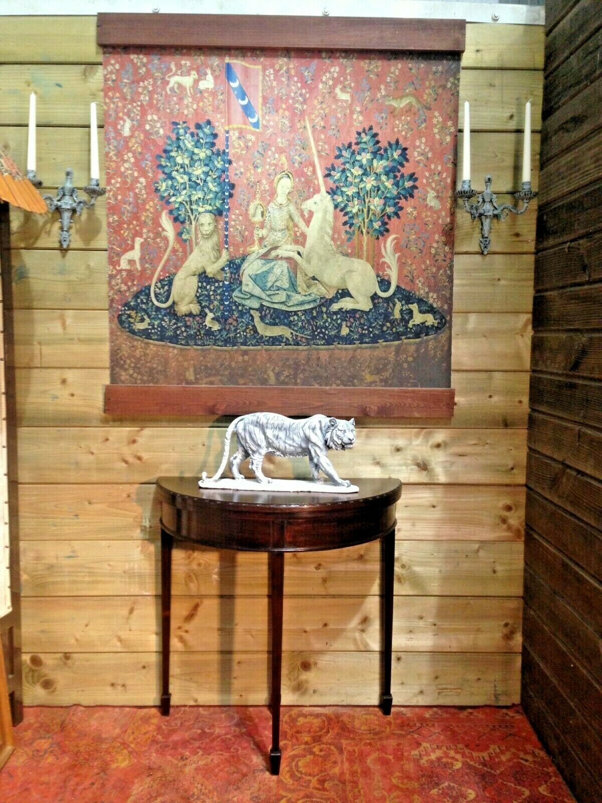 Mahogany Dem Lune Card Table / Vintage Hall Table ( SOLD )