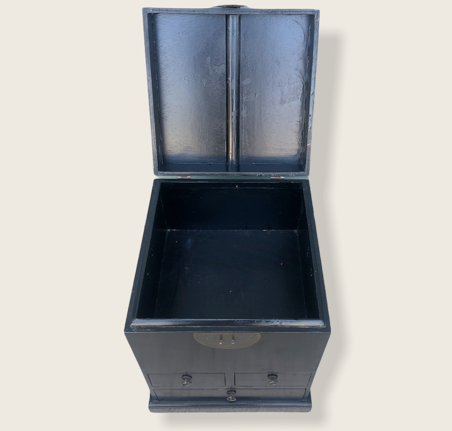 Oriental Ebonised Trunk With Drawers ( SOLD )