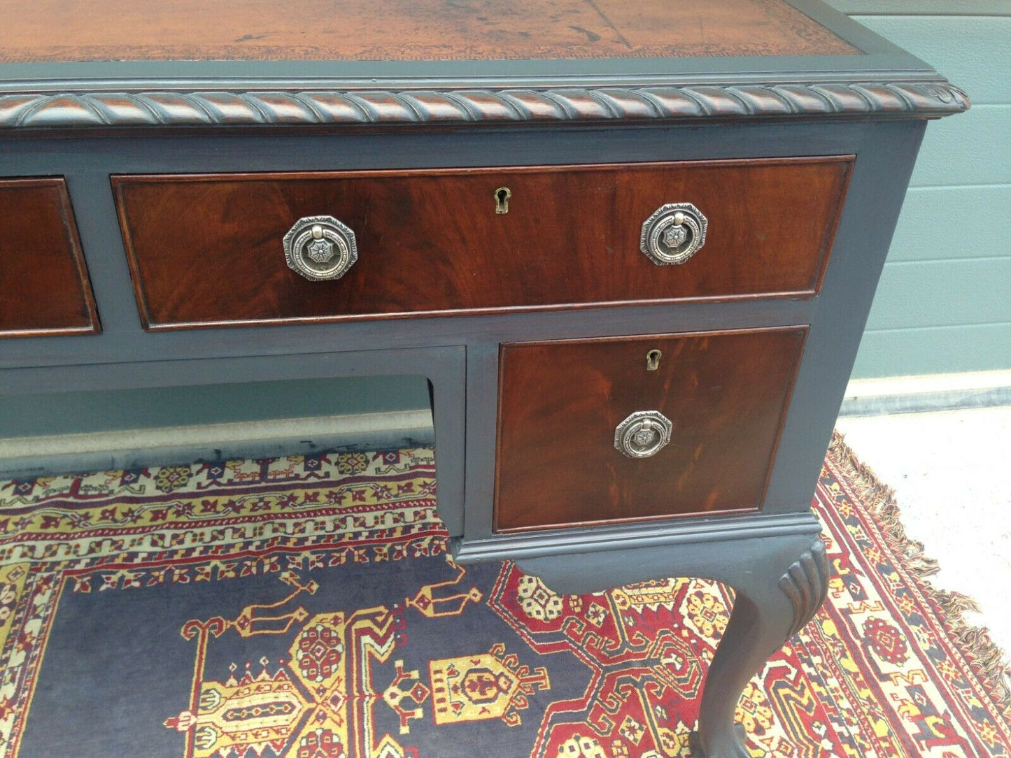 Vintage Mahogany Desk / Vintage Chippendale Style Writing Table ( SOLD )
