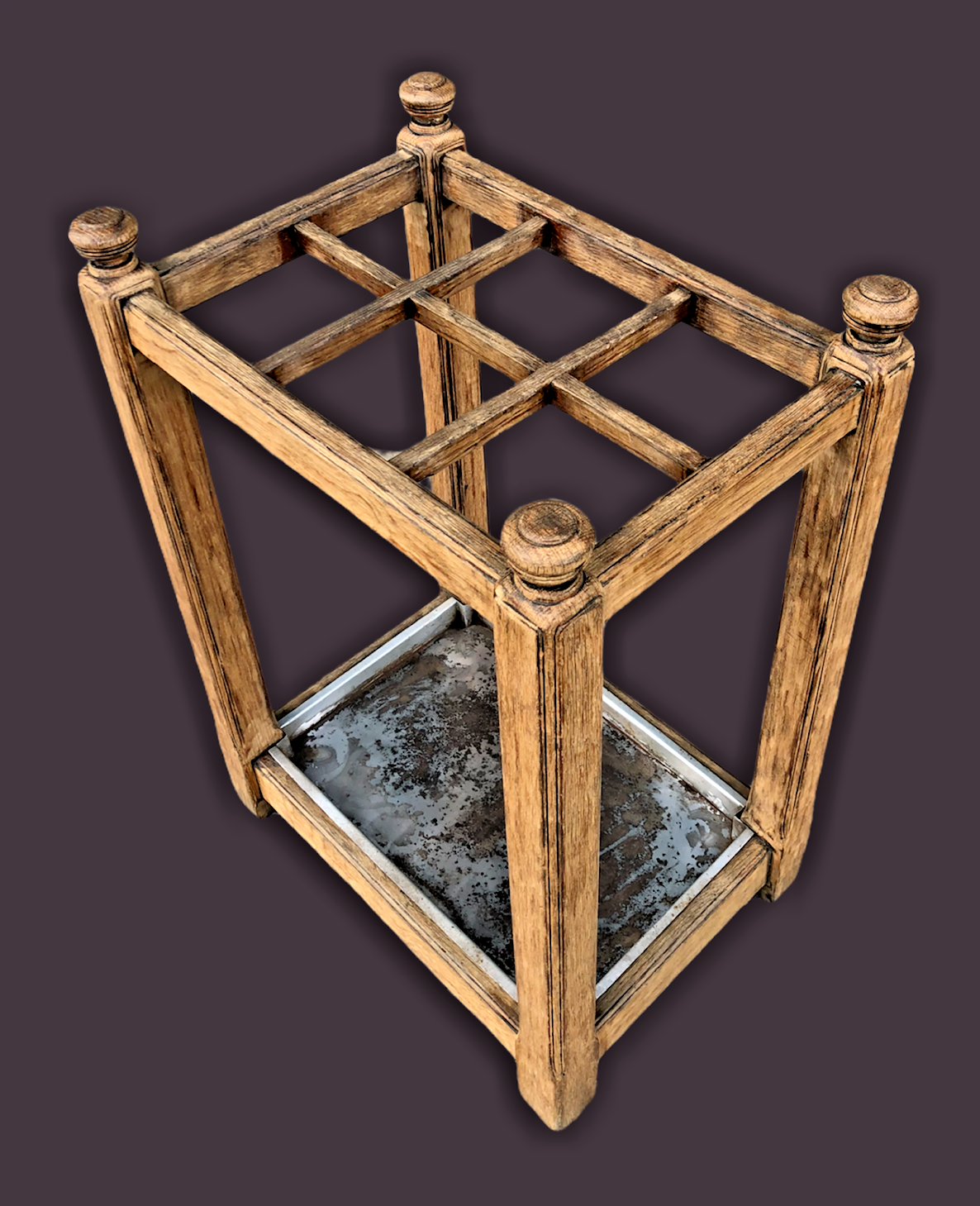 Vintage Arts And Crafts Oak Umbrella / Stick Stand ( SOLD )