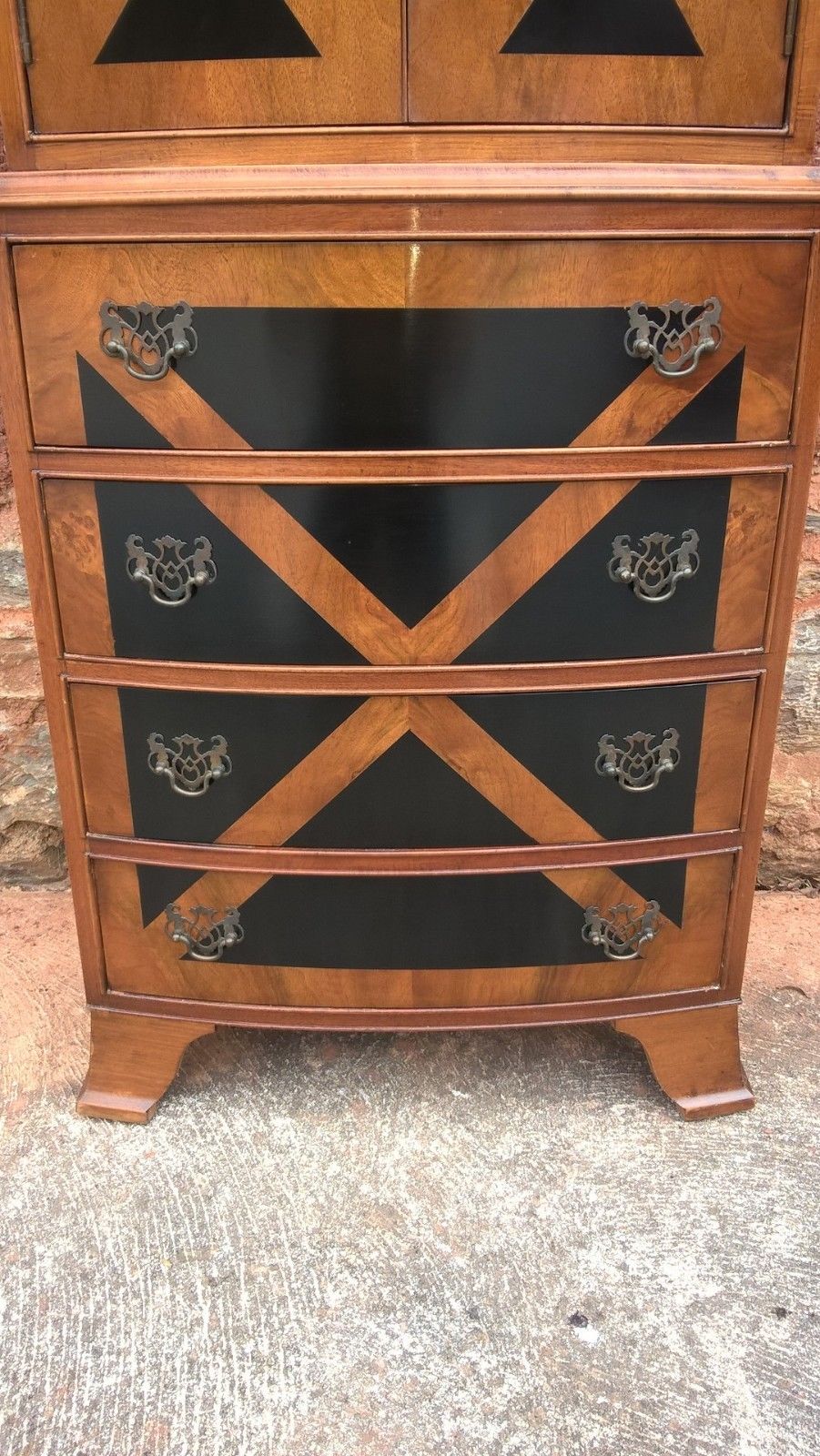 Walnut Tallboy / Drinks Cabinet / Chest Of Drawers