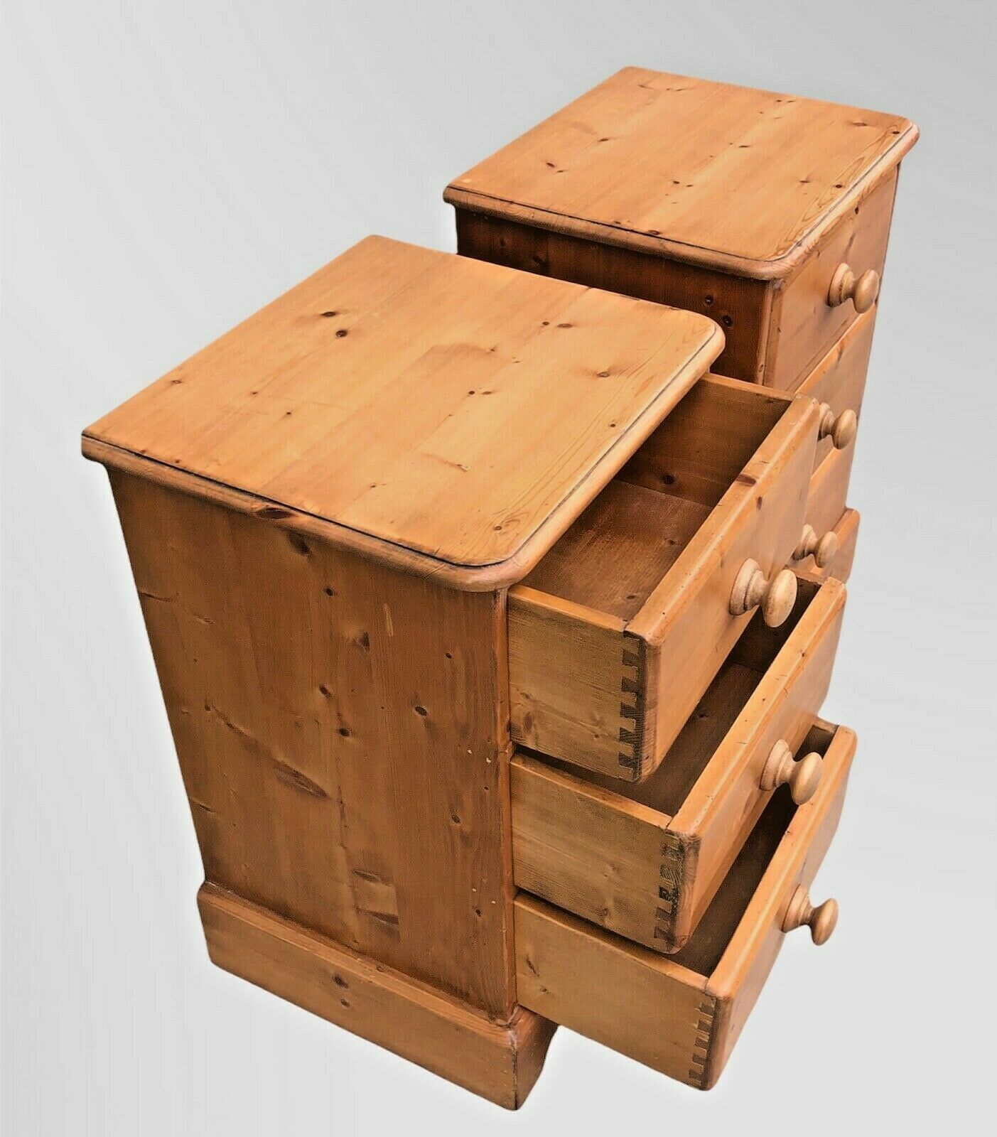 A Pair Of Vintage Heavy Pine Bedsides Chests / Bedside Tables ( SOLD )