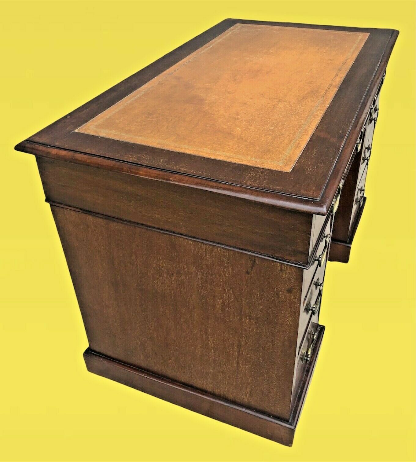 Handsome Edwardian Mahogany Pedestal Desk ( SOLD )