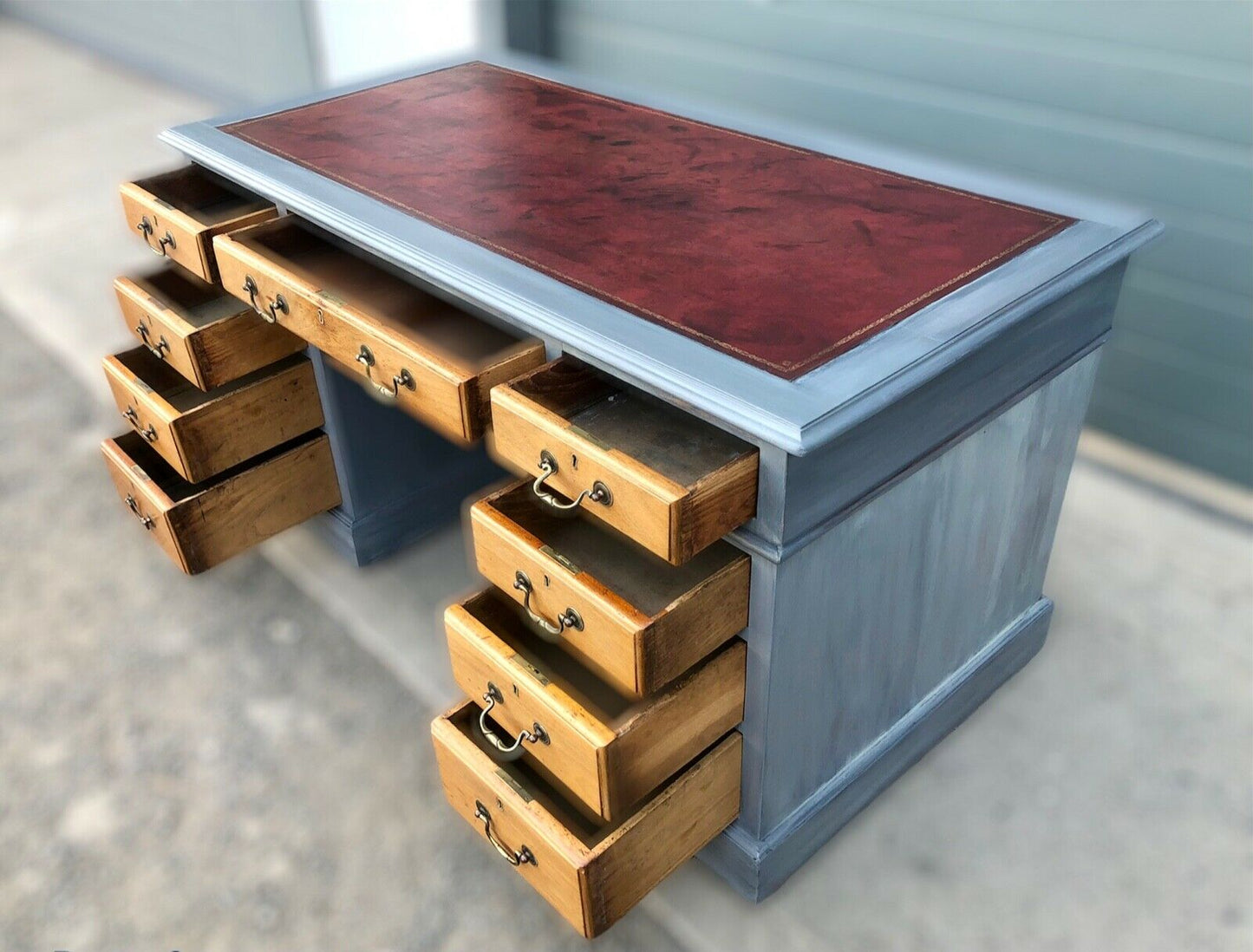 Handsome Vintage Mahogany Pedestal Desk ( SOLD )