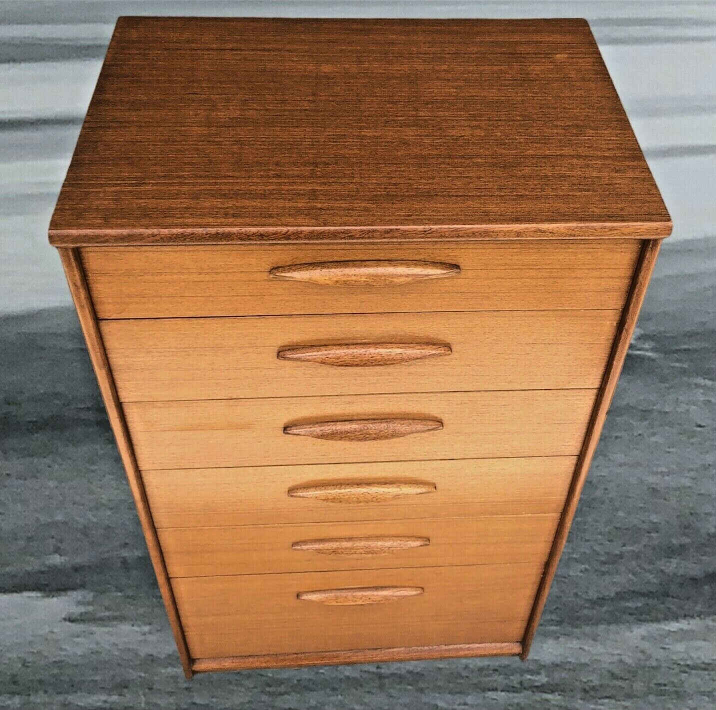 Retro Teak Tallboy Chest Of Drawers By Austinsuite ( SOLD )