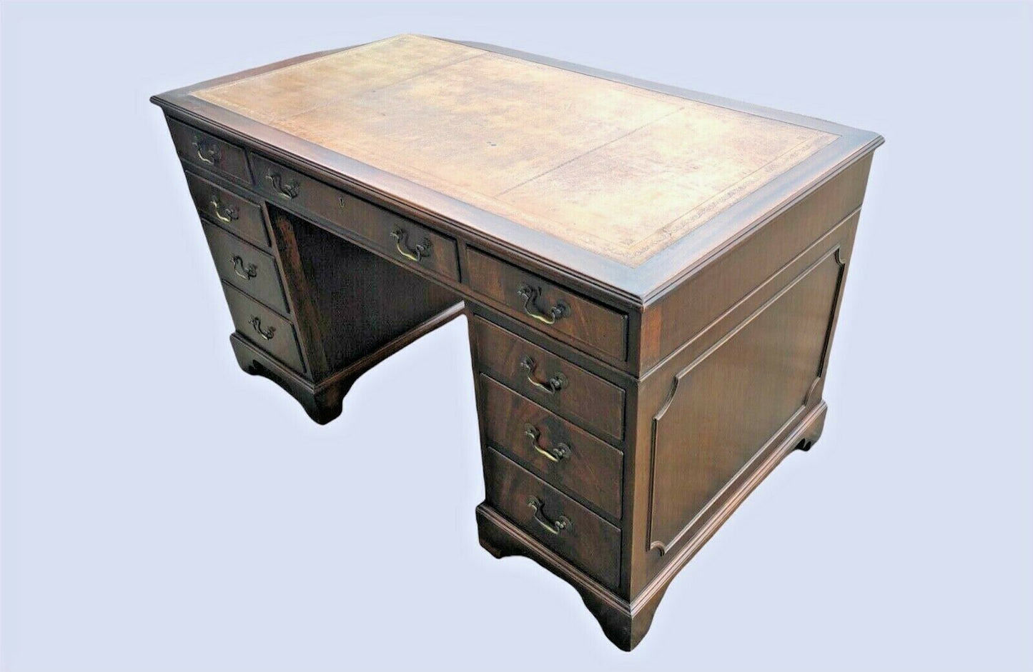 000986.....Handsome Vintage Mahogany Pedestal Desk ( sold )