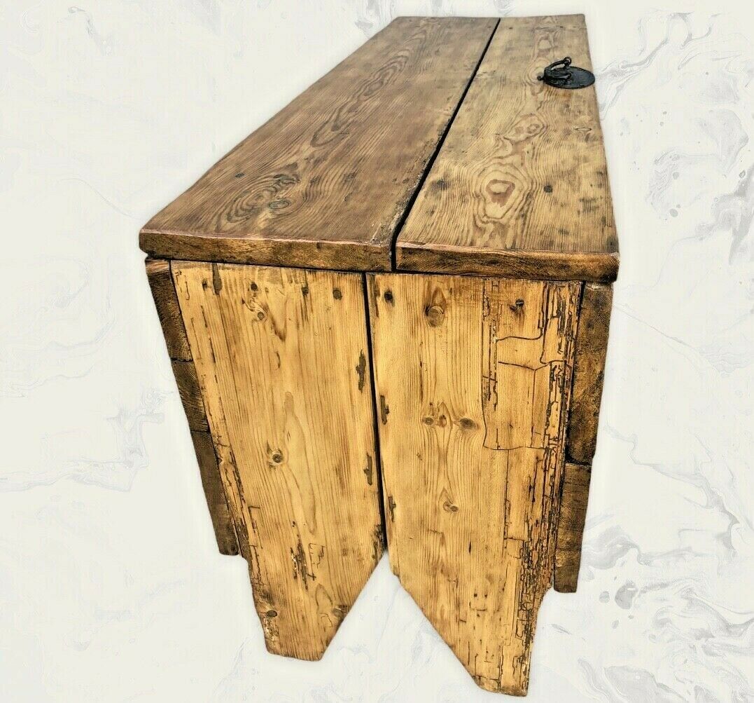 Antique Rustic Pine Coffer / Old Storage Chest ( SOLD )