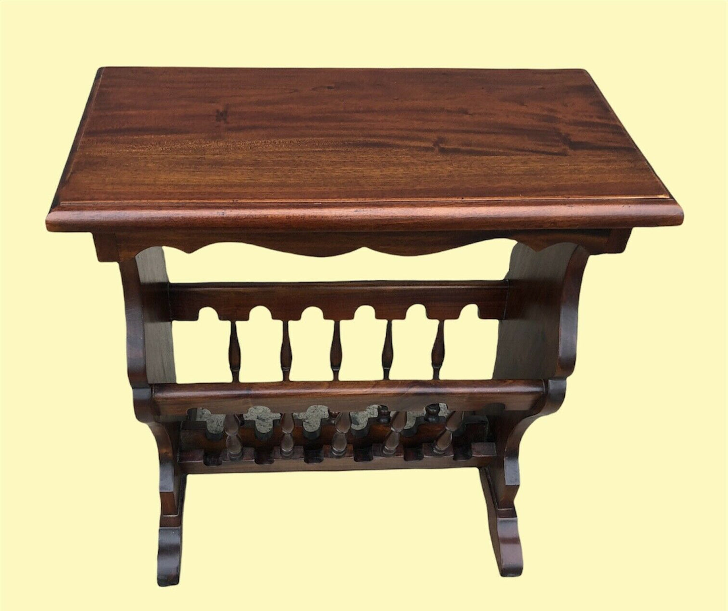 000993....Vintage Reproduction Solid Mahogany Magazine Rack ( SOLD )