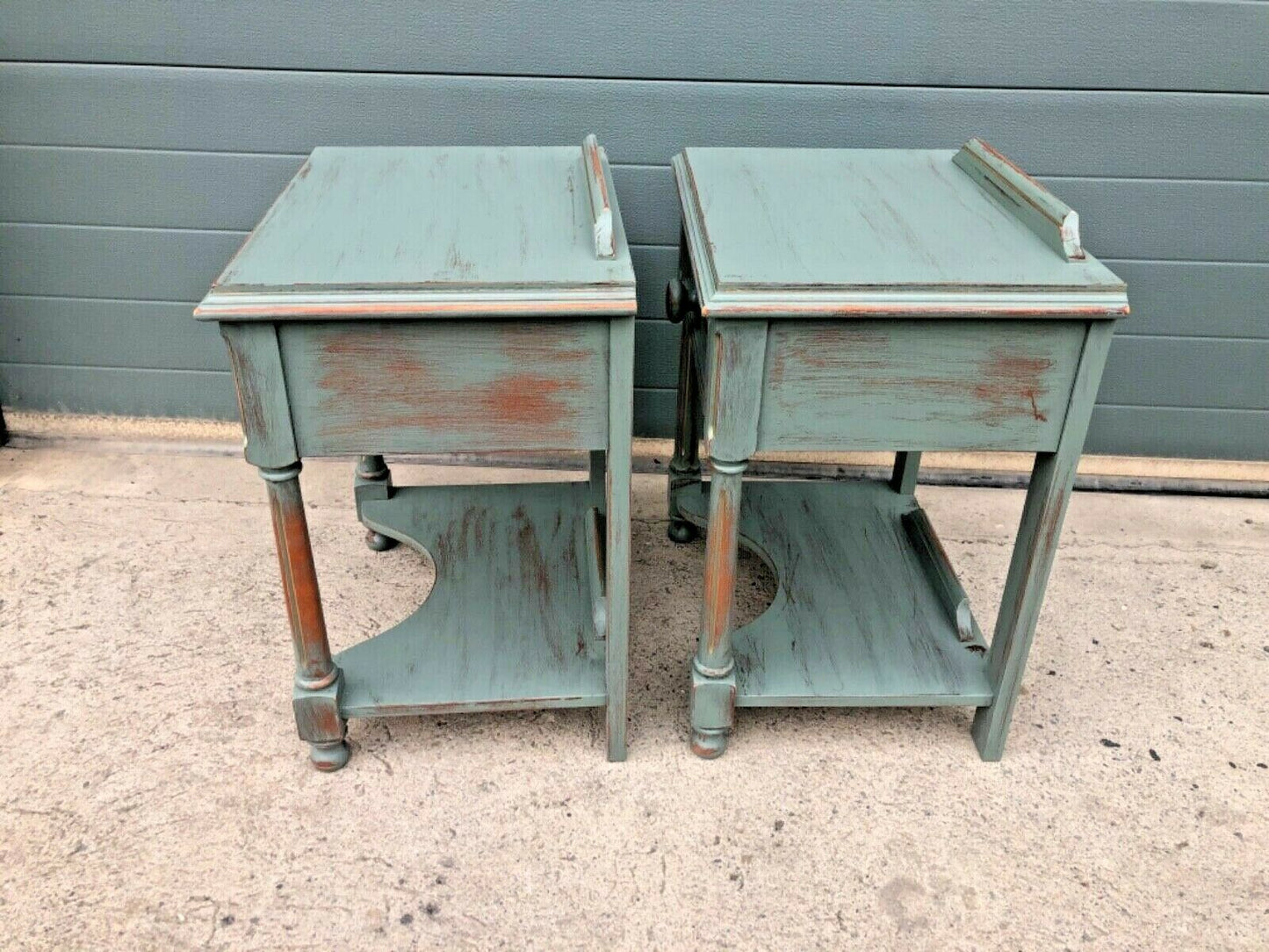 Handsome Pair Of Vintage Empire Style Bedside Tables / Lamp Tables ( SOLD )