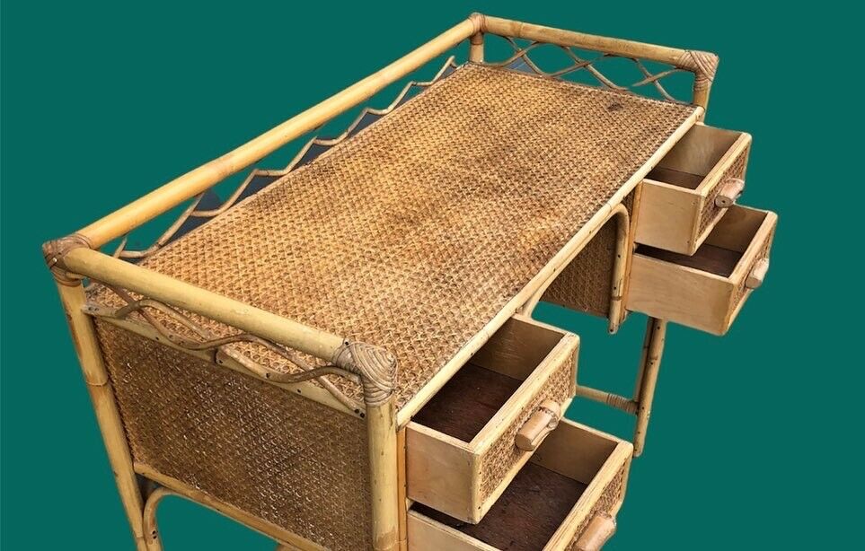 Vintage Bamboo Dressing Table ( SOLD )