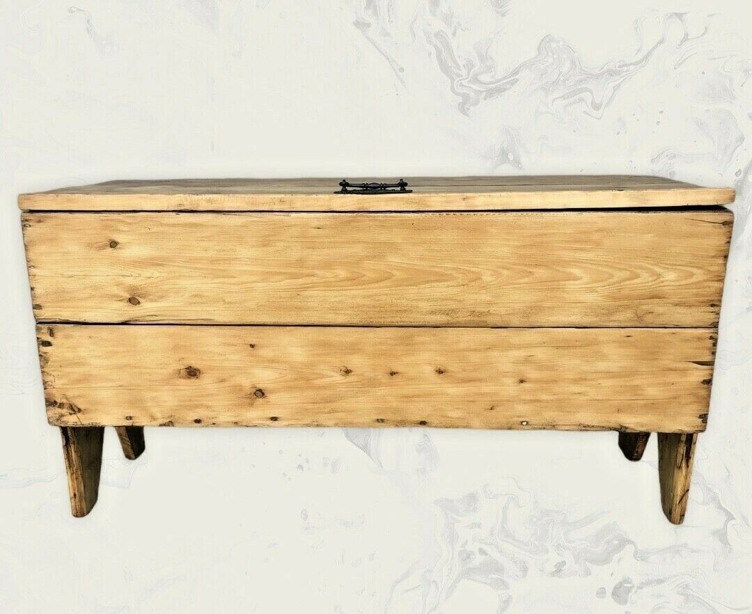 Antique Rustic Pine Coffer / Old Storage Chest ( SOLD )