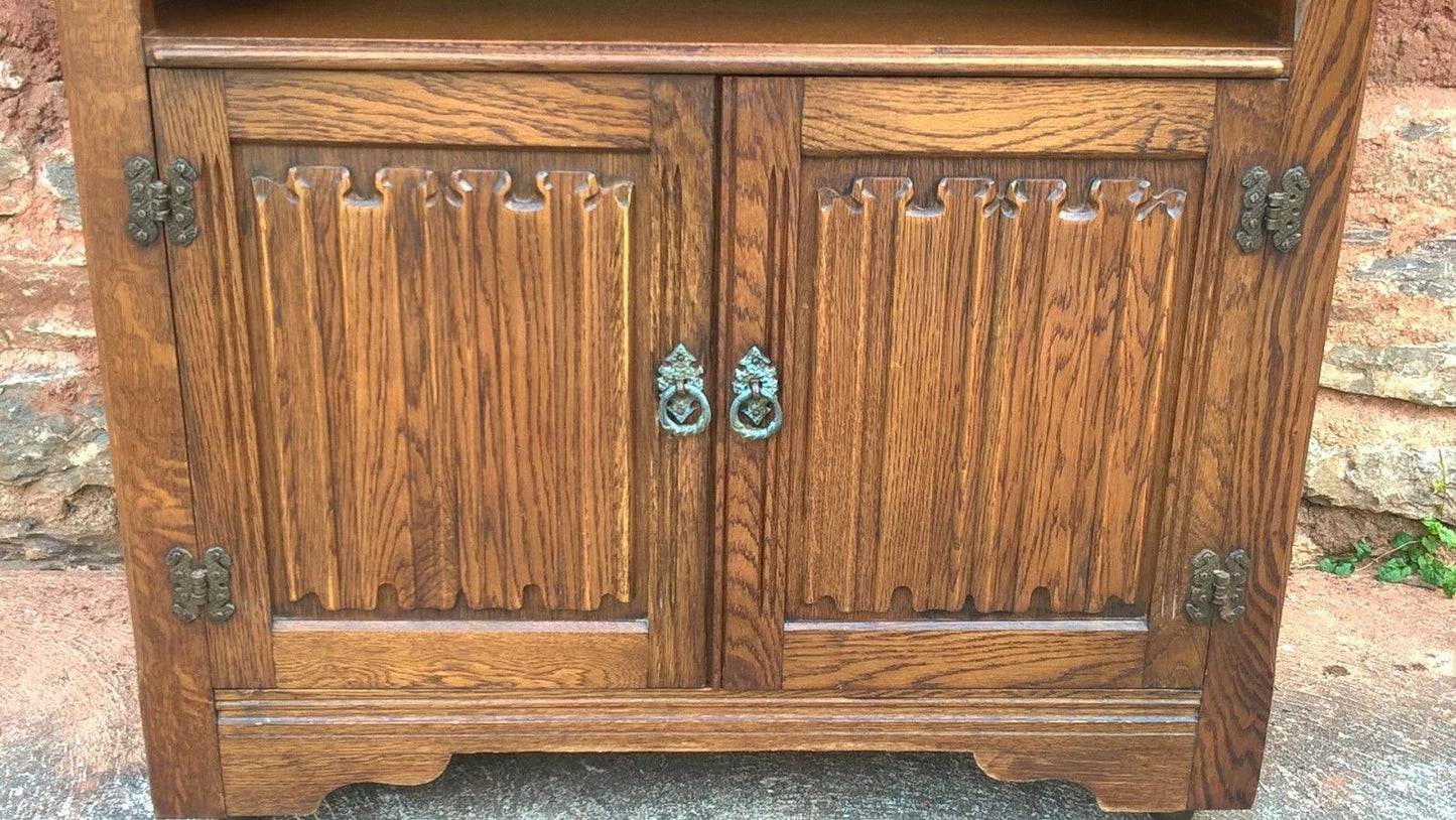 Old Charm Style Cabinet / Oak Record And Media Cabinet