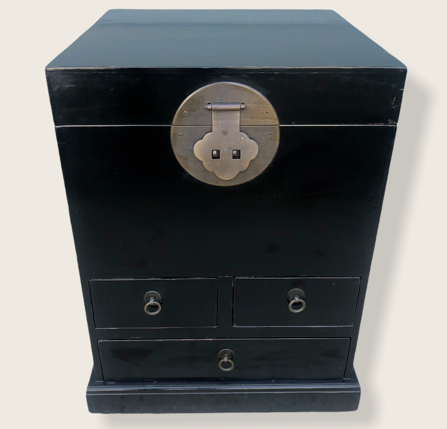 Oriental Ebonised Trunk With Drawers ( SOLD )