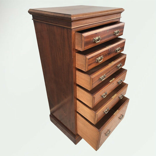 Handsome Antique Solid Walnut Tallboy Chest Of Drawers ( SOLD )