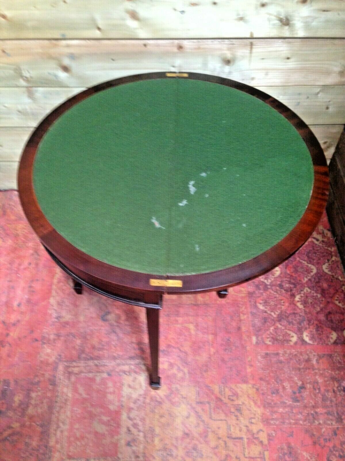 Mahogany Dem Lune Card Table / Vintage Hall Table ( SOLD )