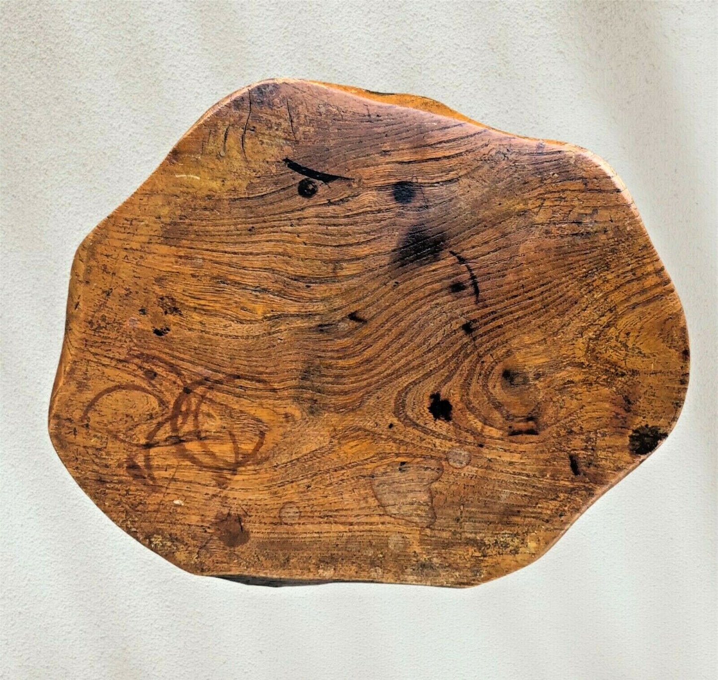 065.....Arts And Crafts Solid Elm Stool By Wanderwood (sold )