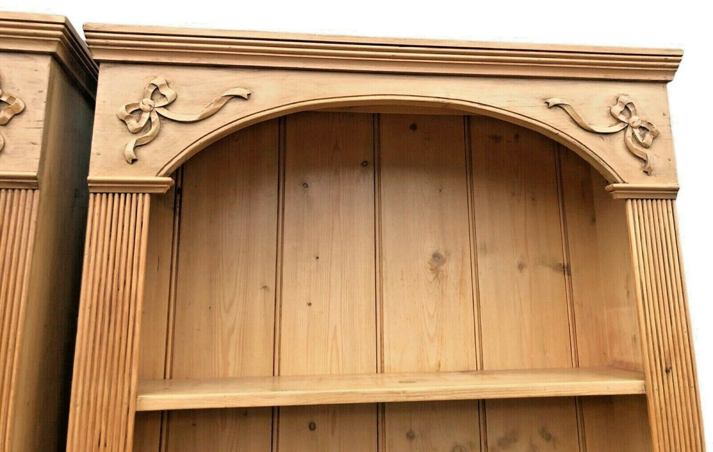 Pair Of Tall Stunning Vintage Pine Bookcases / Pine Bookshelves ( SOLD )