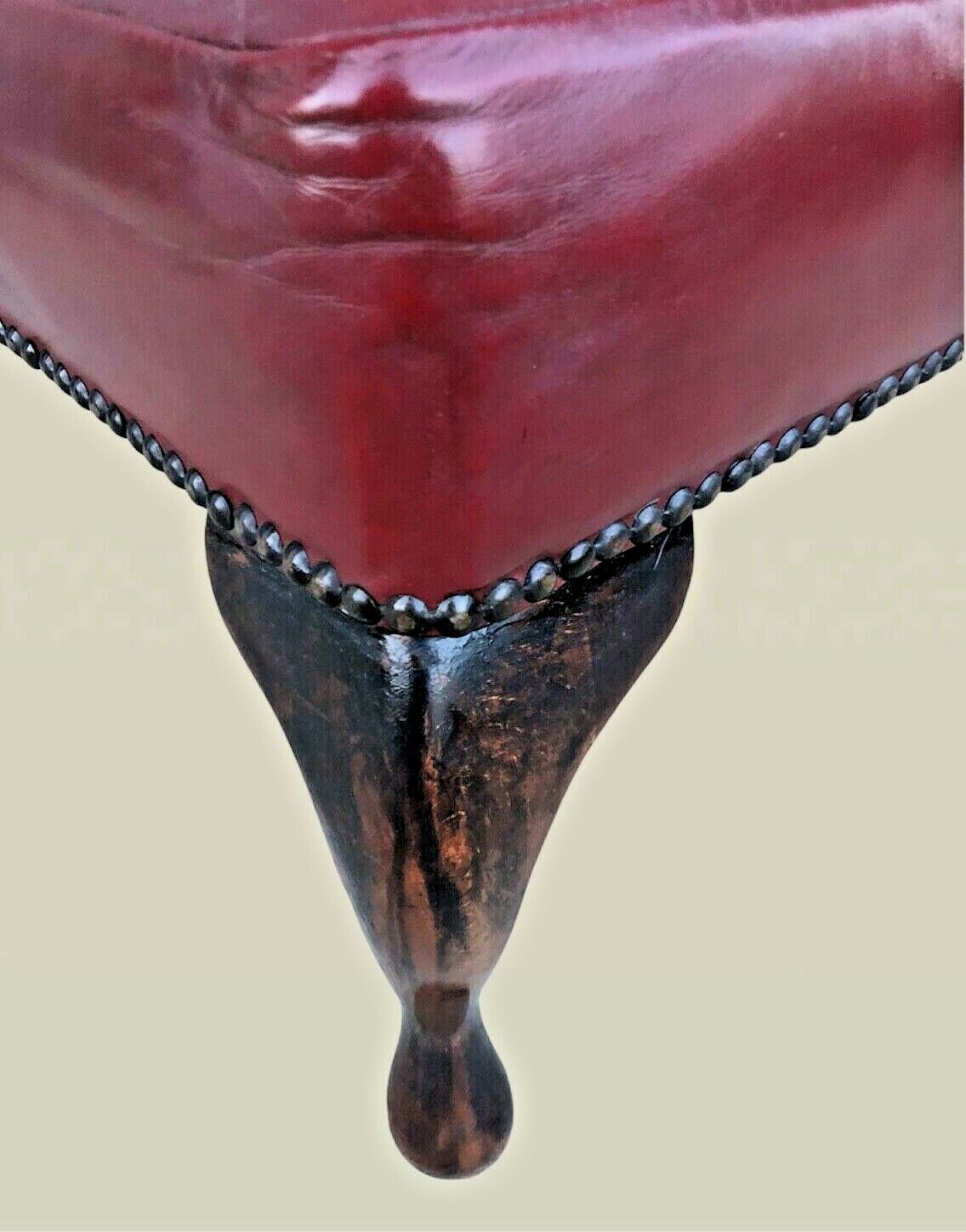 023.....Superior Quality Vintage Red Leather Footstool ( sold )