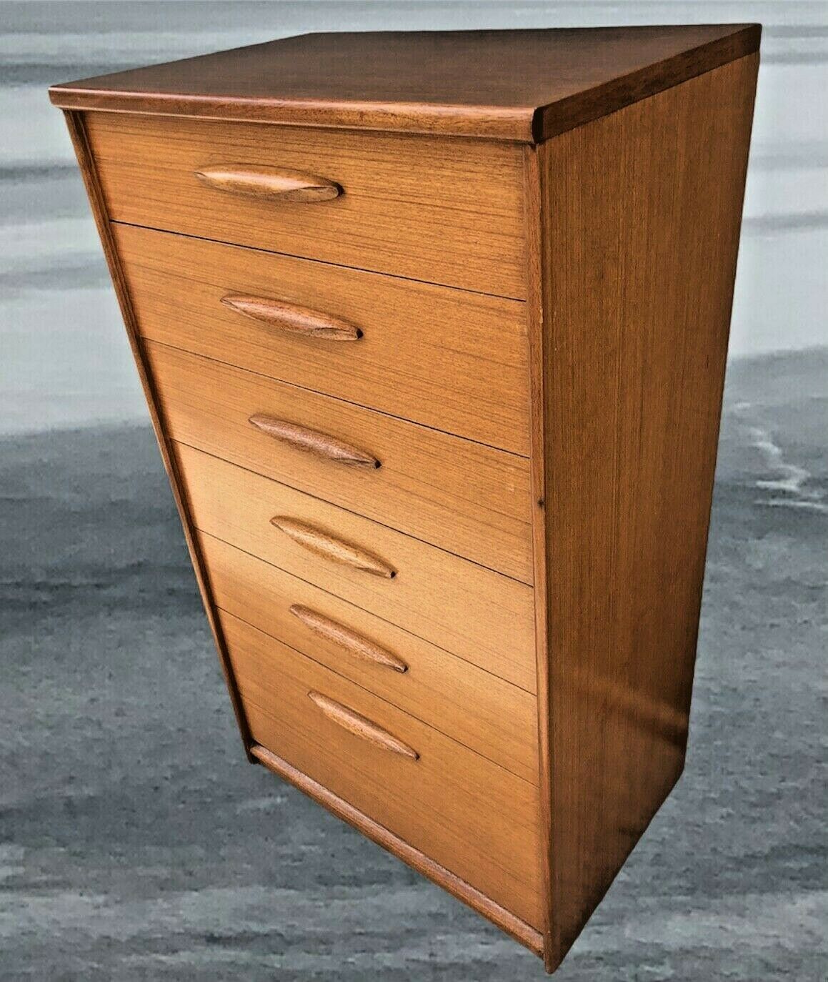 Retro Teak Tallboy Chest Of Drawers By Austinsuite ( SOLD )