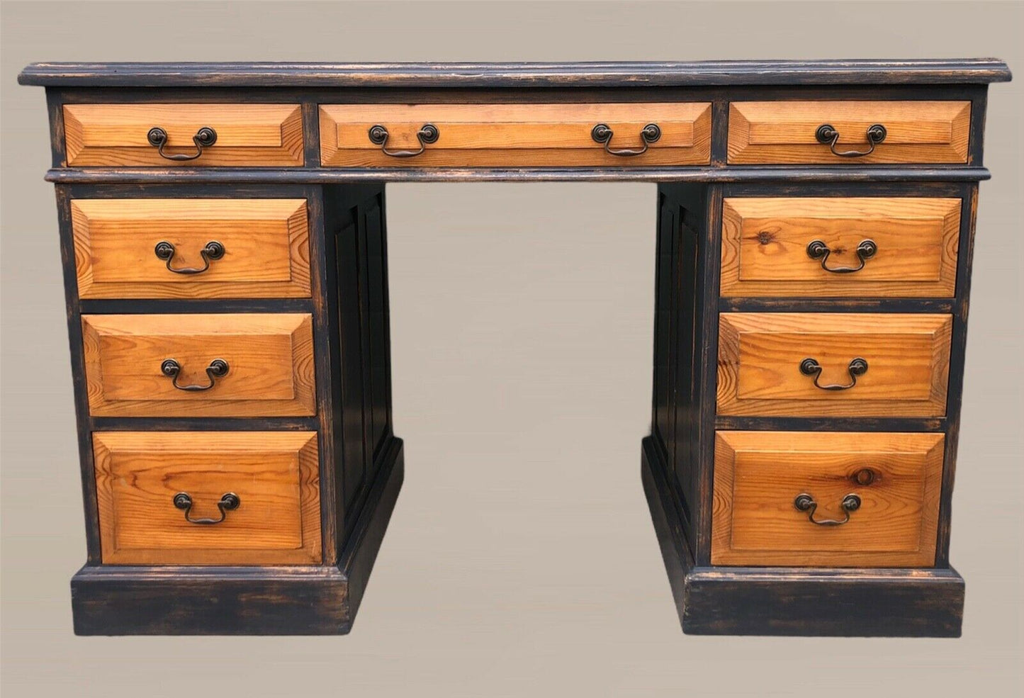 Vintage Solid Pine Pedestal Desk ( SOLD )