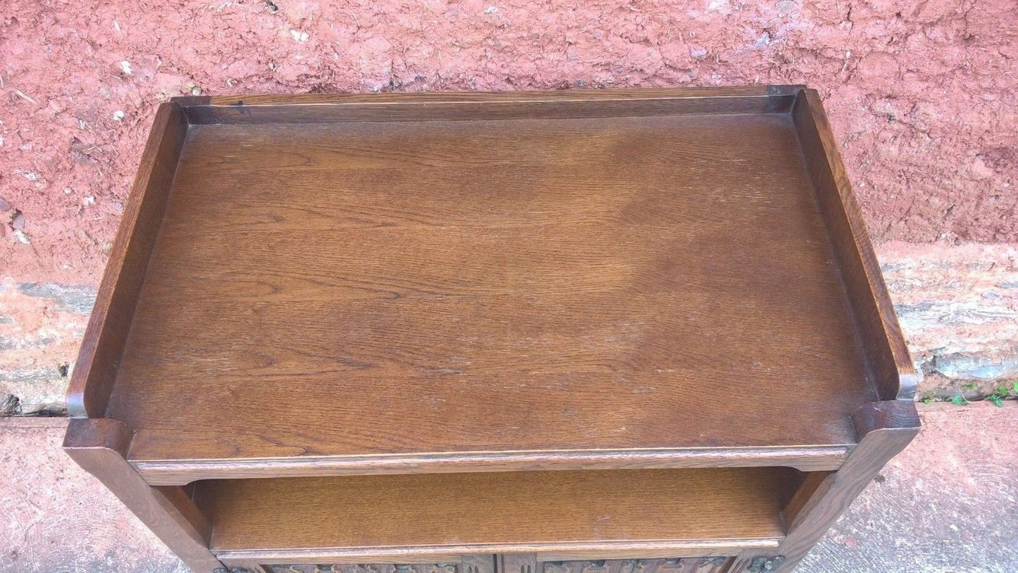 Old Charm Style Cabinet / Oak Record And Media Cabinet