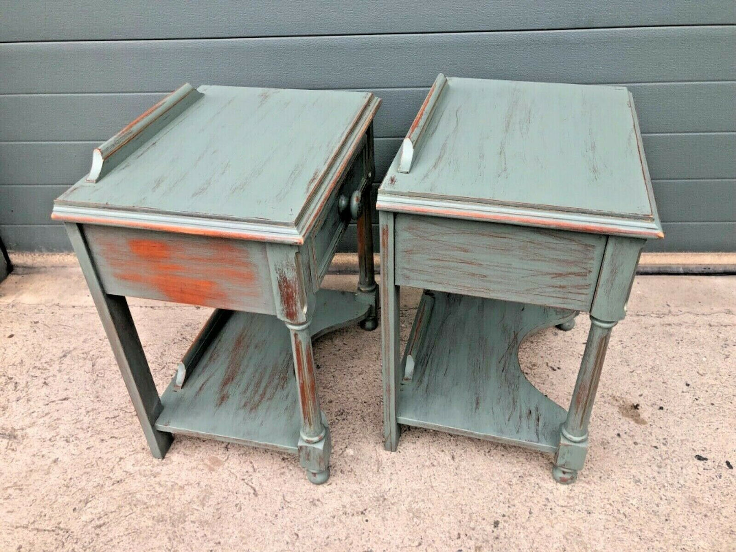Handsome Pair Of Vintage Empire Style Bedside Tables / Lamp Tables ( SOLD )