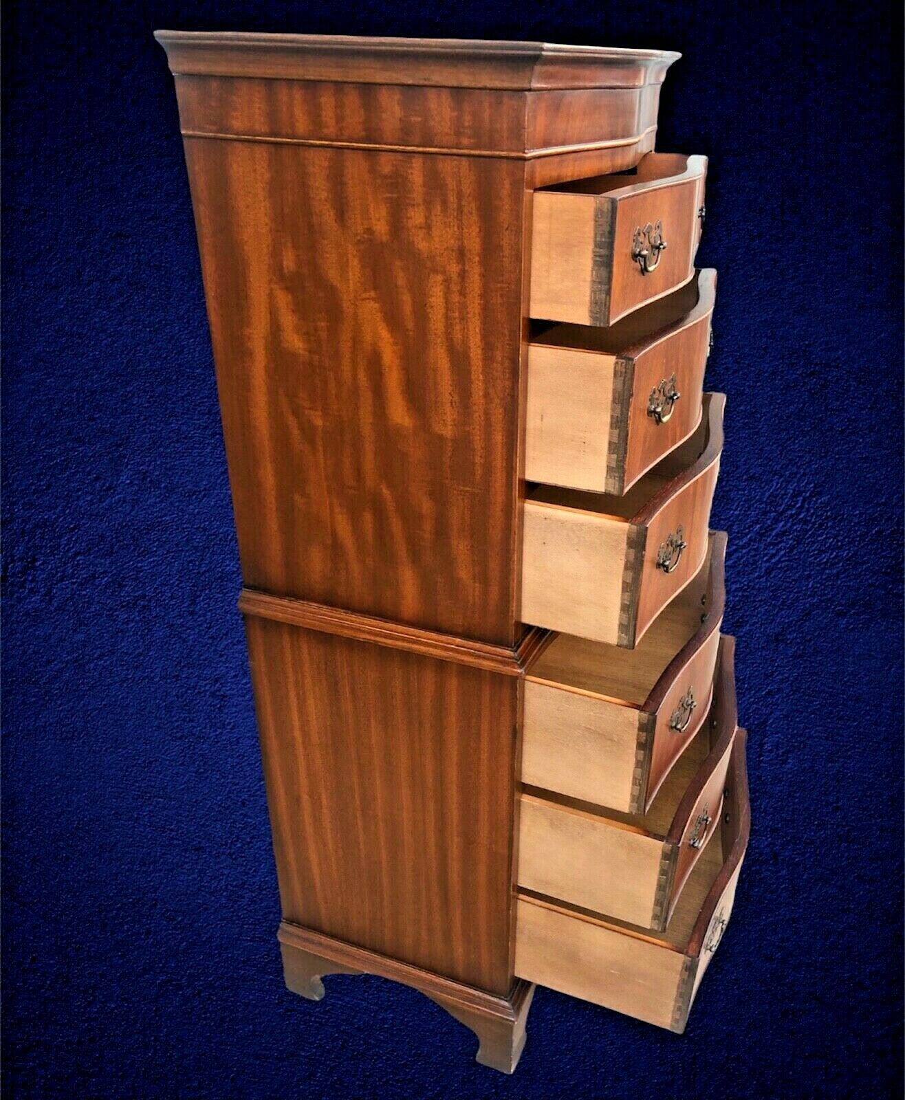 004.....Handsome Vintage Mahogany Tallboy Chest Of Drawers ( SOLD )