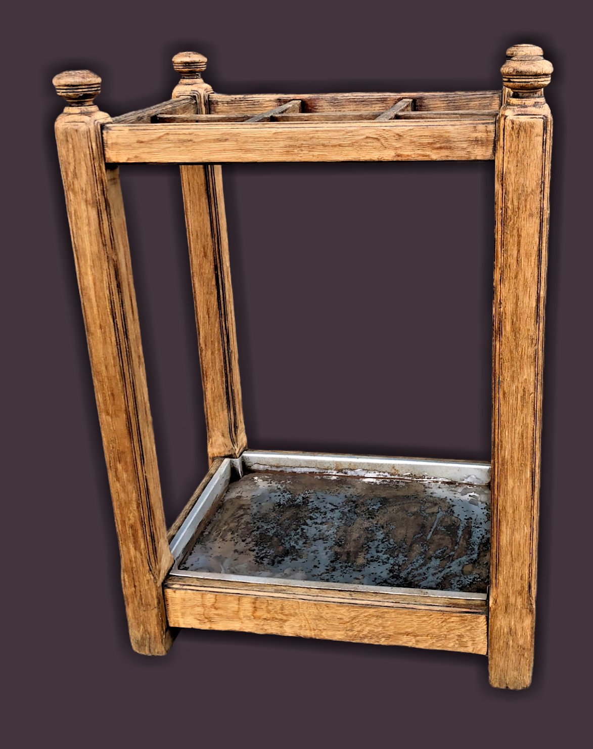 Vintage Arts And Crafts Oak Umbrella / Stick Stand ( SOLD )