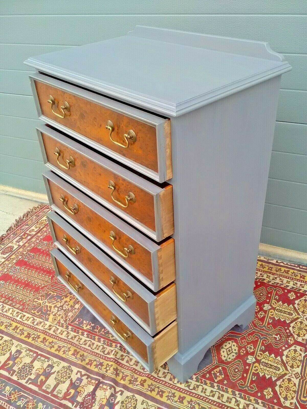 Handsome Vintage Yew Tallboy Chest Of Drawers ( SOLD )