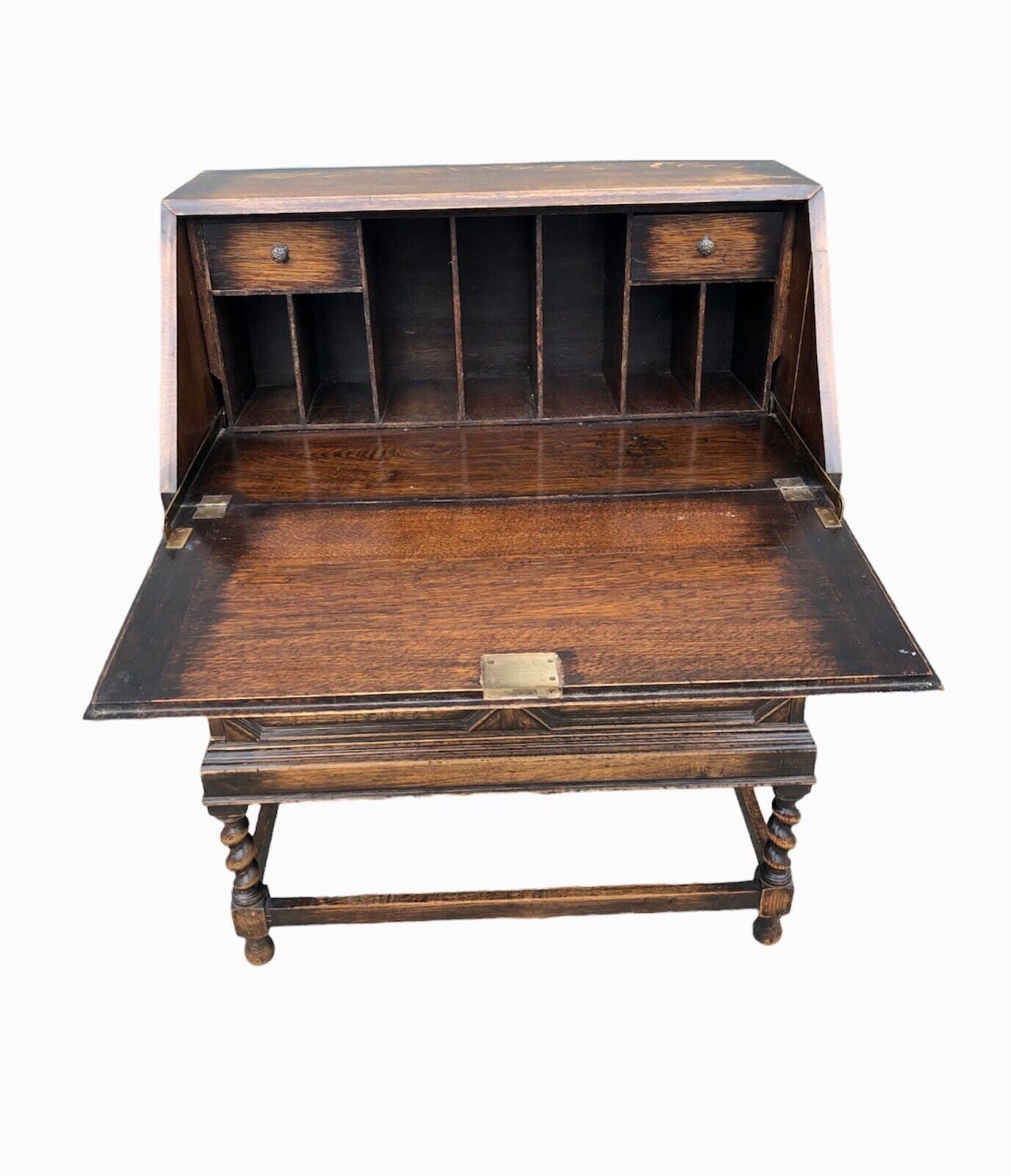 000935....Handsome Vintage Oak Bureau / Desk ( sold )