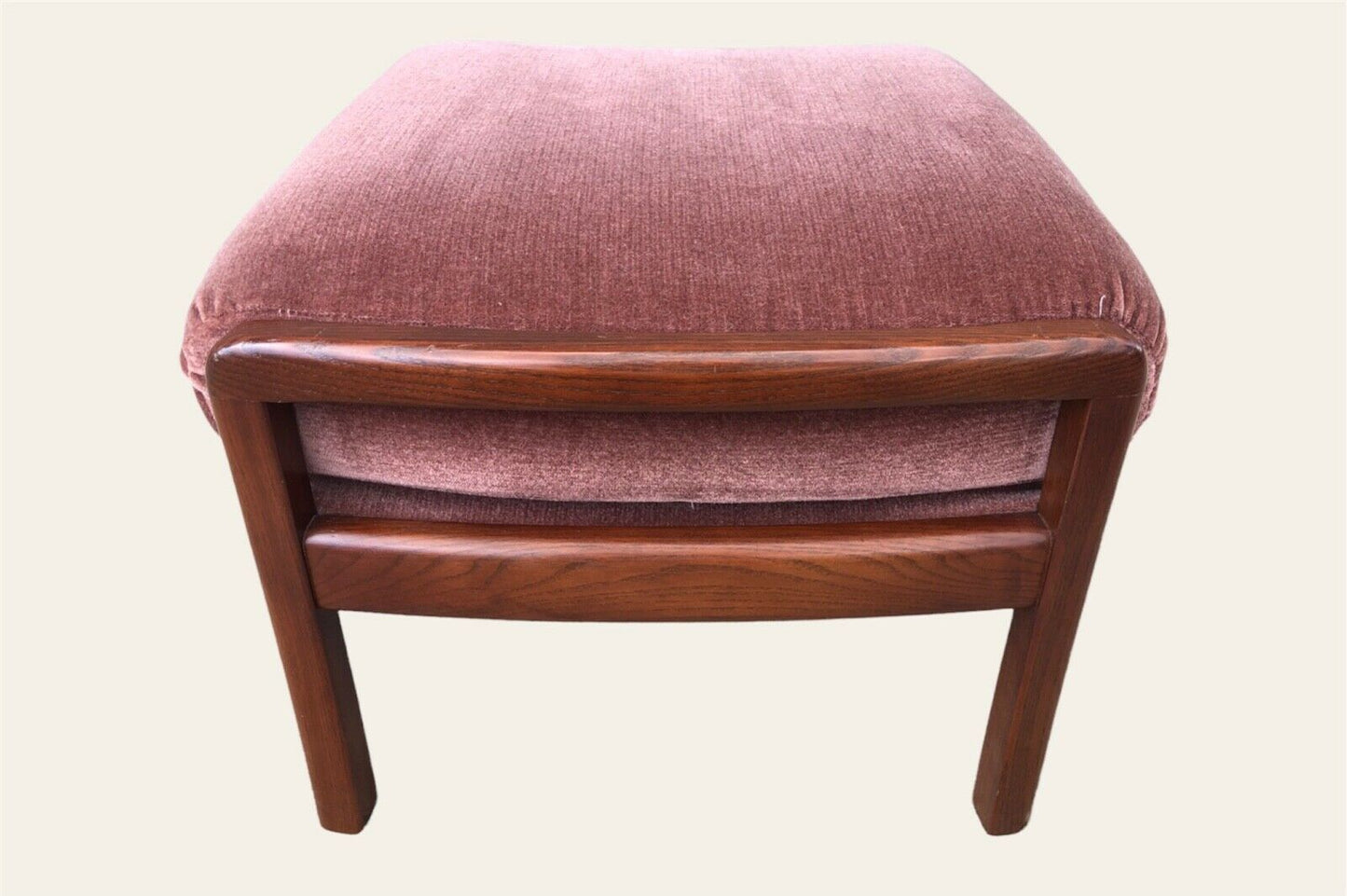 000973.....Handsome Retro Mahogany Framed Upholstered Footstool ( sold )