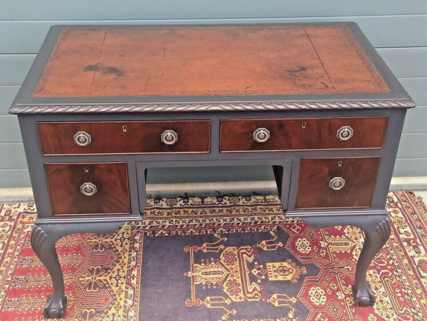 Vintage Mahogany Desk / Vintage Chippendale Style Writing Table ( SOLD )