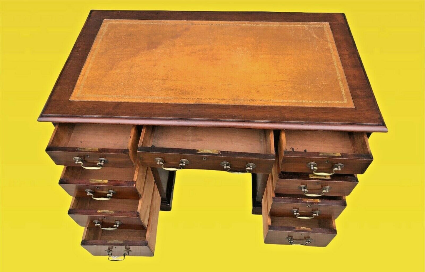 Handsome Edwardian Mahogany Pedestal Desk ( SOLD )