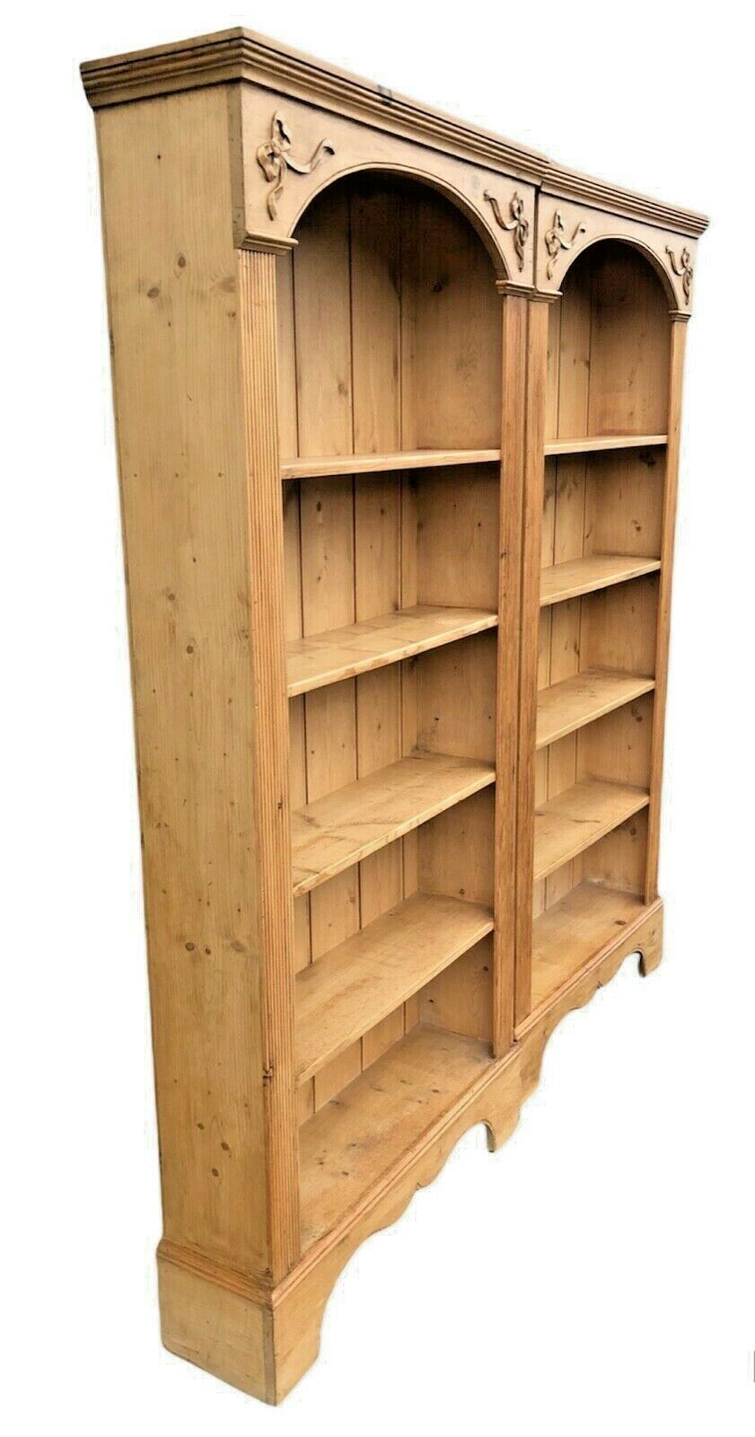 Pair Of Tall Stunning Vintage Pine Bookcases / Pine Bookshelves ( SOLD )
