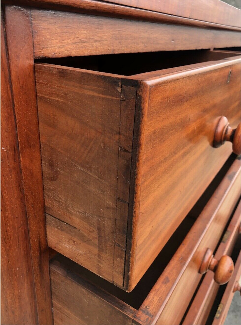 Handsome Antique Mahogany Chest Of Drawers / Large Chest Of Drawers ( SOLD )