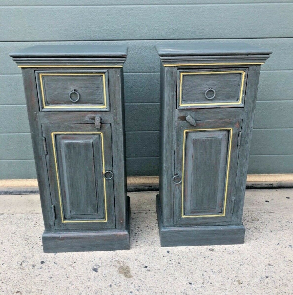 Pair Of Small Rustic Bedside Tables ( SOLD )